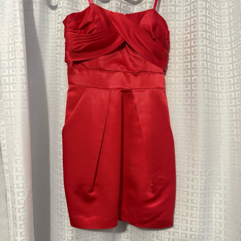 BCBG CORAL RED MINI DRESS